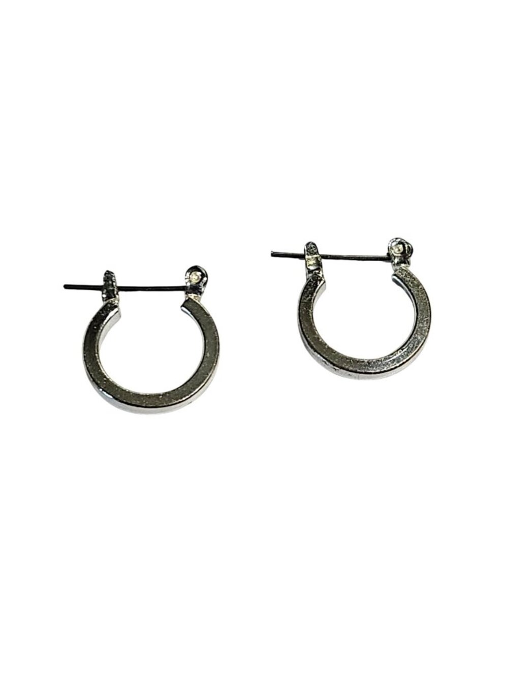 Silvertone Hoop Earrings 5/8 inch